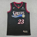 Mens 76ers #23 LeBron James Stitched Jersey Black