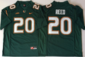 2018 Miami Hurricanes Green #20 REED Stitched Jersey