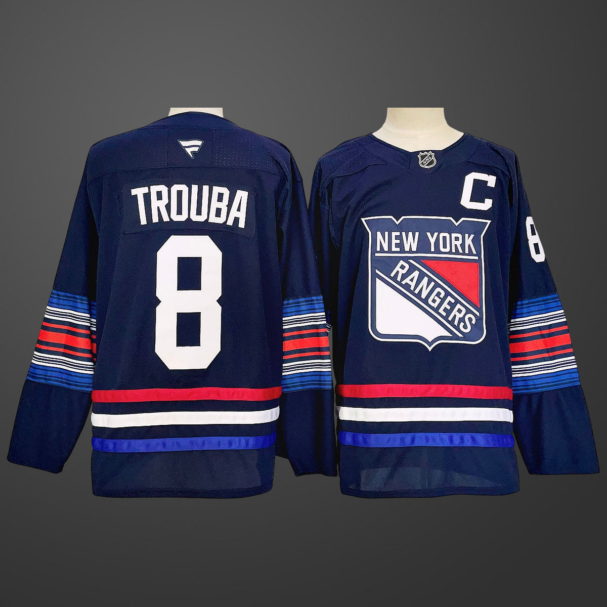 New York Rangers #8 Jacob Trouba Navy Hockey Jersey