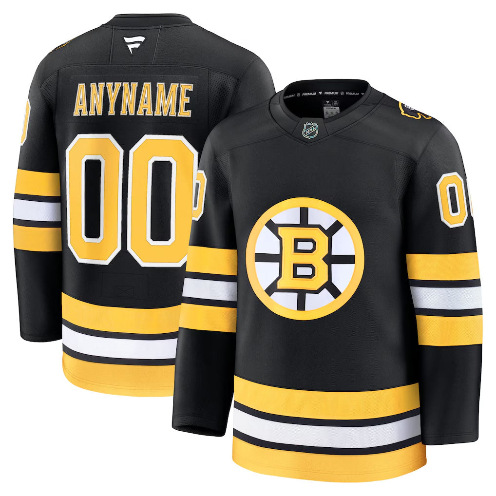 Custom Mens Boston Bruins Jersey Stitched Black