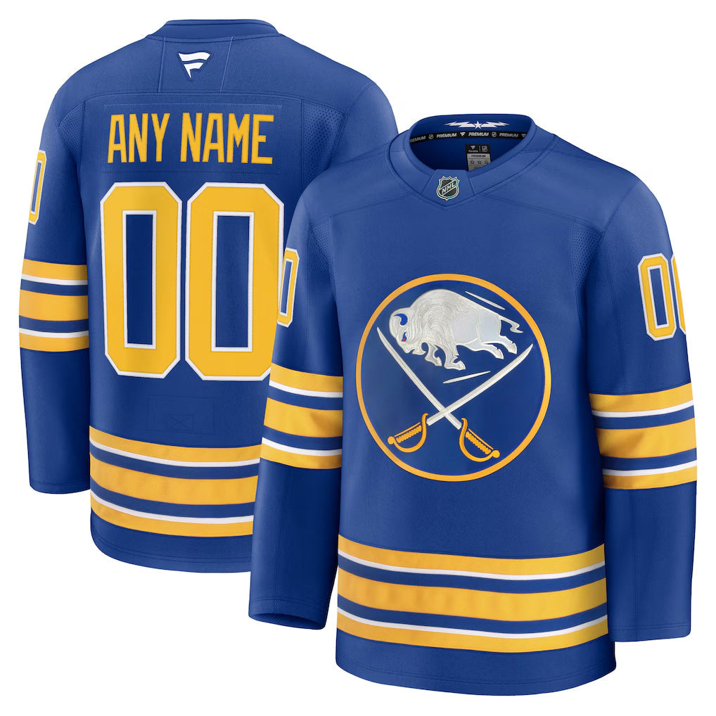 Custom Mens Buffalo Sabres Stitched Jersey Royal