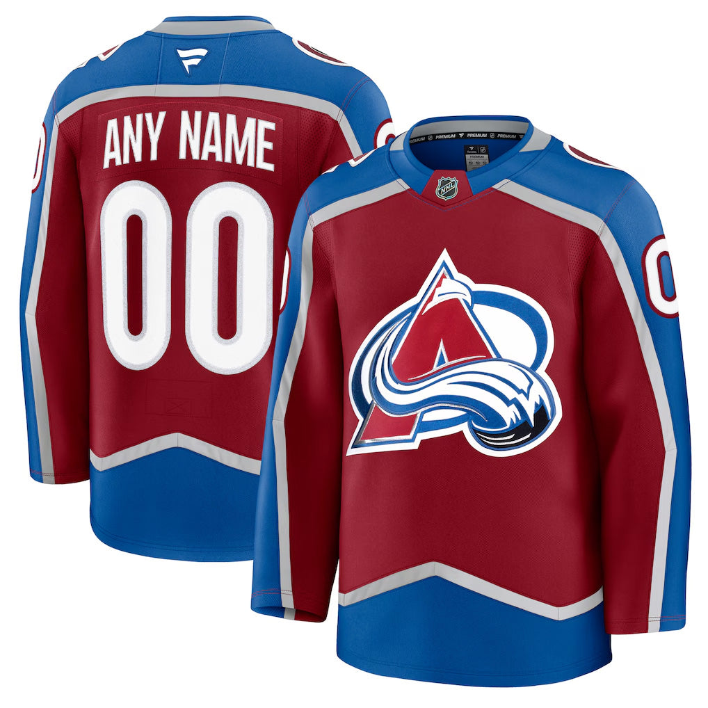 Custom Mens Colorado Avalanche Stitched Jersey Burgundy