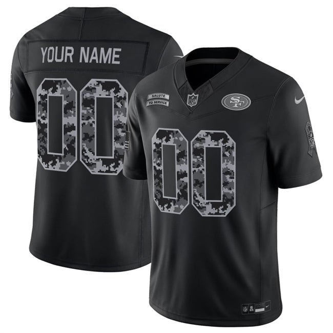 Custom Men/Women/Youth San Francisco 49ers 2026 Salute to Service Black Limited Stitched Jersey