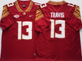 Florida State Seminoles Red #13 TRAVIS Stitched Jersey