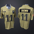 Men’s Philadelphia Eagles #11 Brown Salute to service 2025 jersey