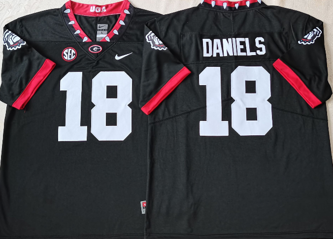 Georgia Bulldogs Black #18 DANIELS Stitched Jersey