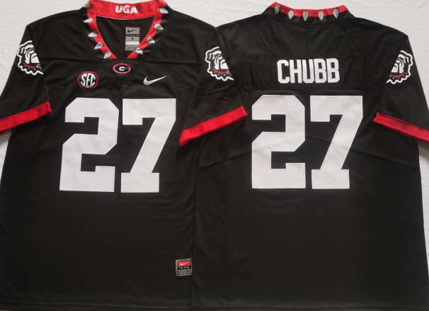 Georgia Bulldogs Black #27 CHUBB Stitched Jersey
