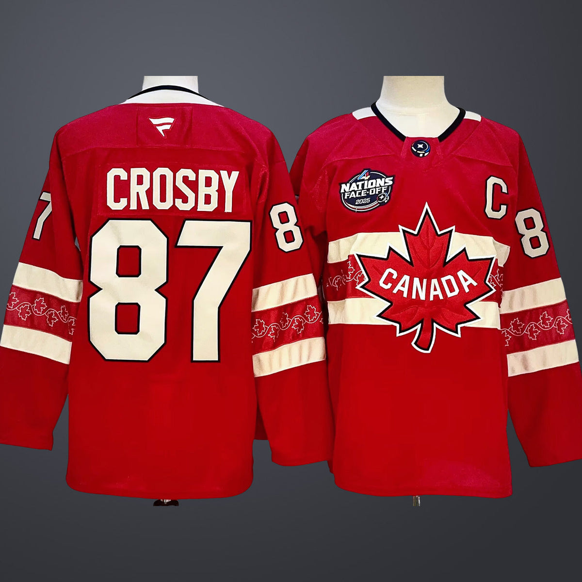 Men’s 4 Nations NHL Hockey #87 Sidney Crosby Jersey Red