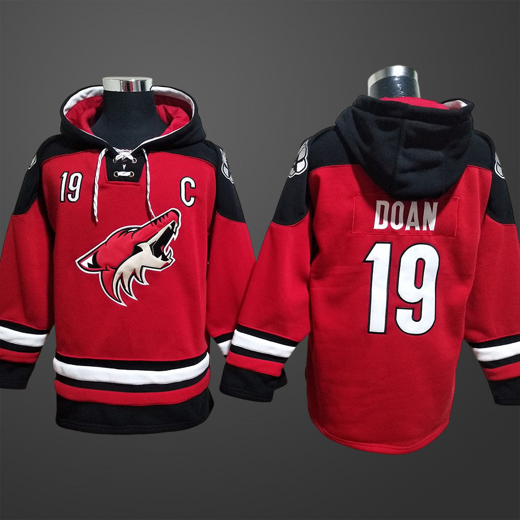 Men’s Arizona Coyotes #19 Doan Stitched Hoodie Red