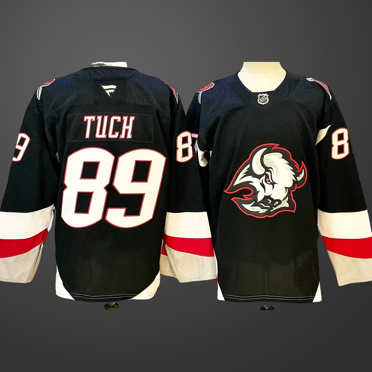 Men’s Buffalo Sabres #89 Alex Tuch Black 2024-25 Alternate Stitched Hockey Jersey