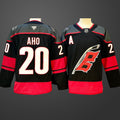 Men’s Carolina Hurricanes #20 Sebastian Aho Black 2024-25 With A Patch Home Stitched Hockey Jersey