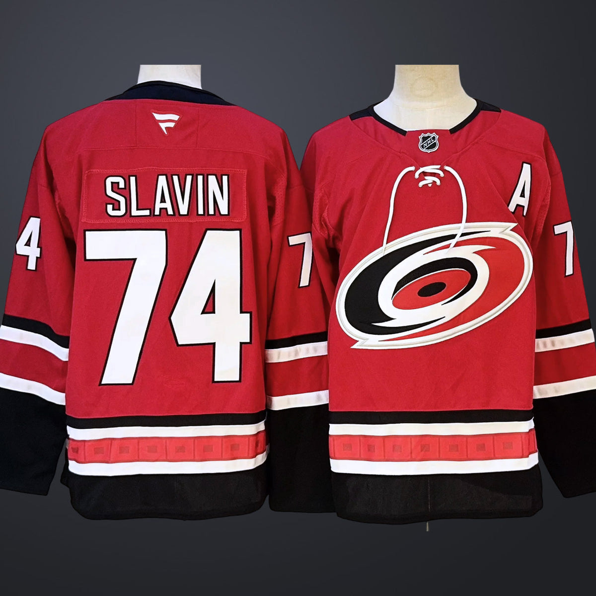 Men’s Carolina Hurricanes #74 Slavin Red Stitched Jersey