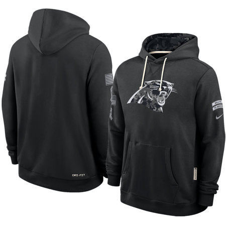 Men’s Carolina Panthers Nike Black 2026 Salute to Service Sideline Dri-FIT Pullover Hoodie