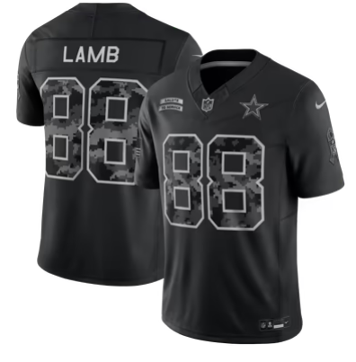 Men’s Dallas Cowboys #88 CeeDee Lamb 2026 Salute to Service Black Limited Stitched Jersey
