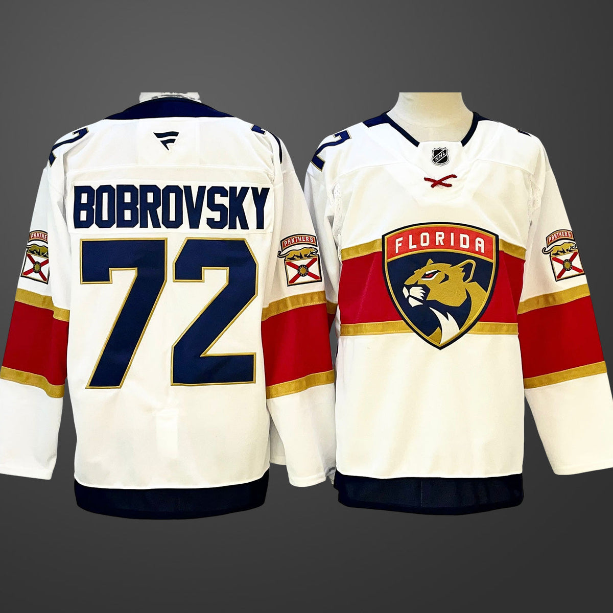 Men’s Florida Panthers #72 Sergei Bobrovsky White 2024-25 Home Stitched Hockey Jersey