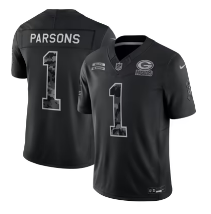 Men’s Green Bay Packers #1 Micah Parsons 2026 Salute to Service Black Limited Stitched Jersey