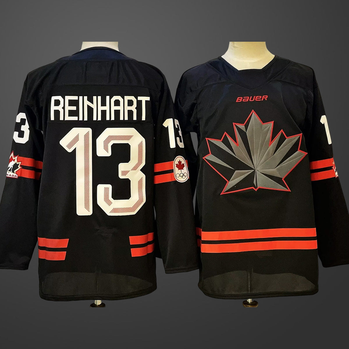Men’s Hockey Canada #13 Sam Reinhart Black 2026 Olympic Stitched Jersey