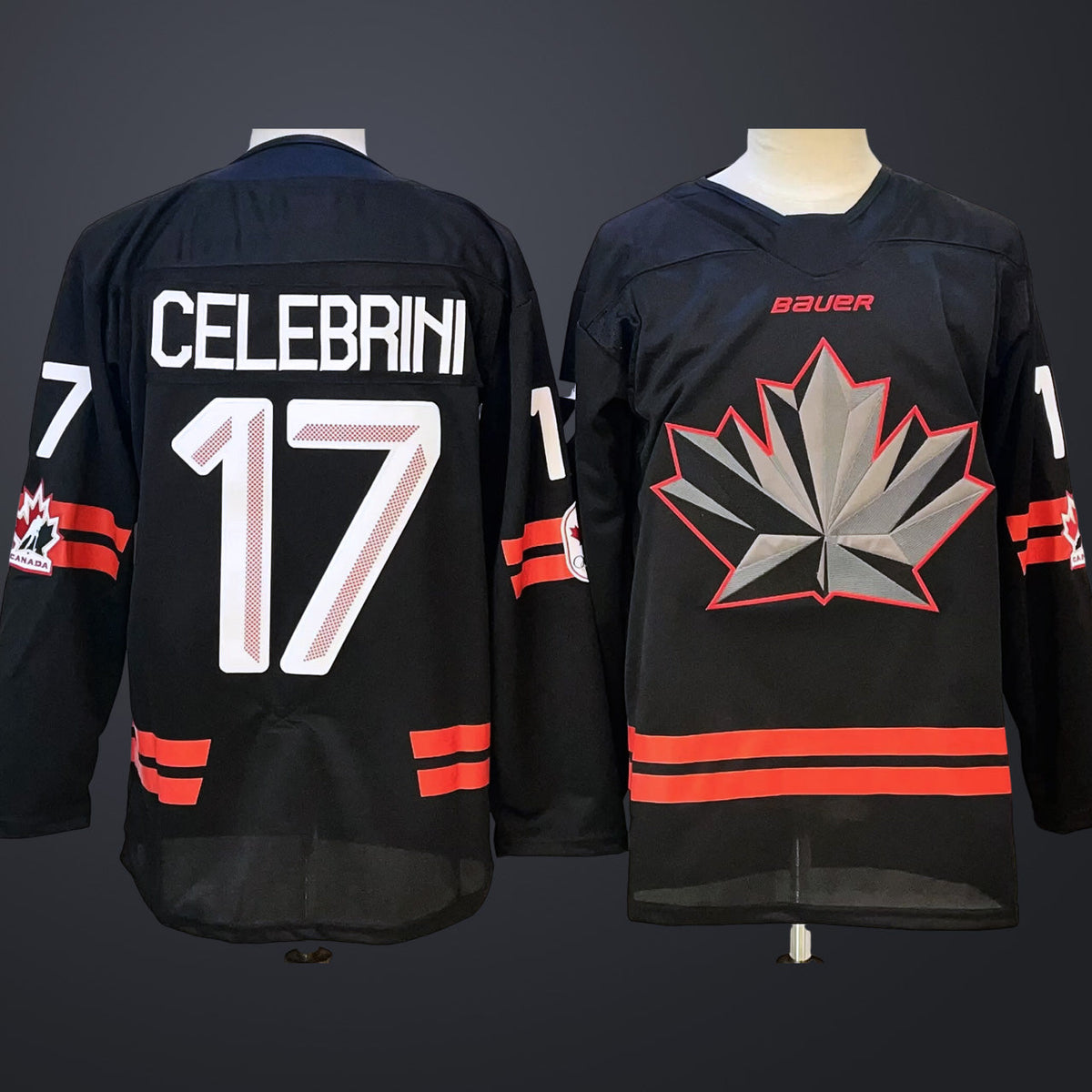 Men’s Hockey Canada #17 MACKLIN CELEBRINI Black 2026 Olympic Stitched Jersey