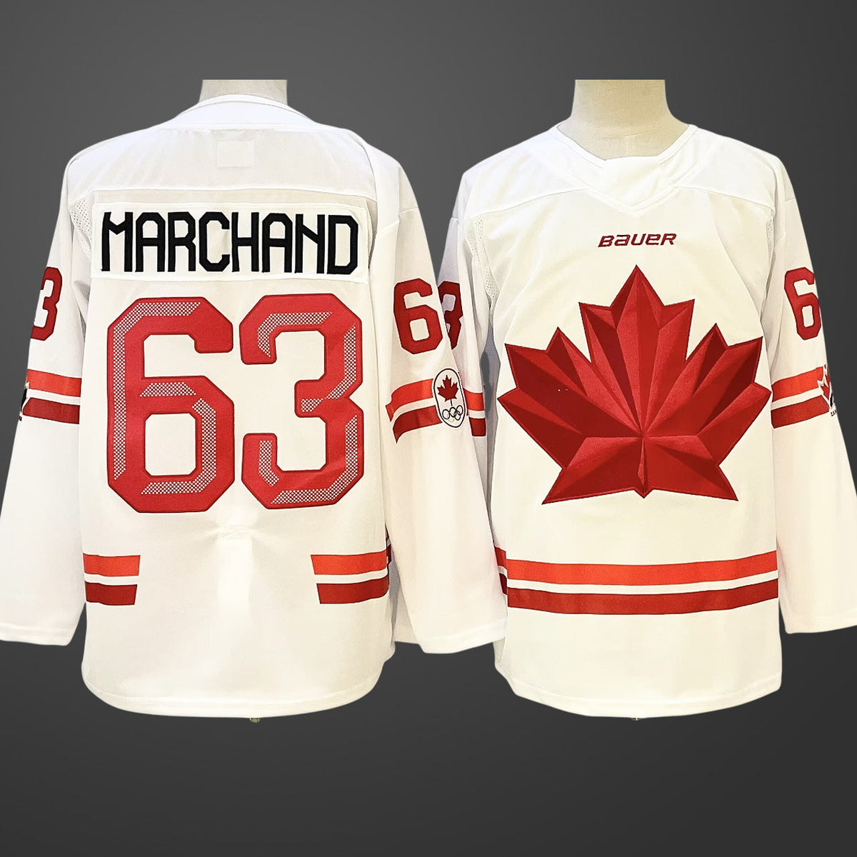 Men’s Hockey Canada #63 MARCHAND White 2026 Olympic Stitched Jersey