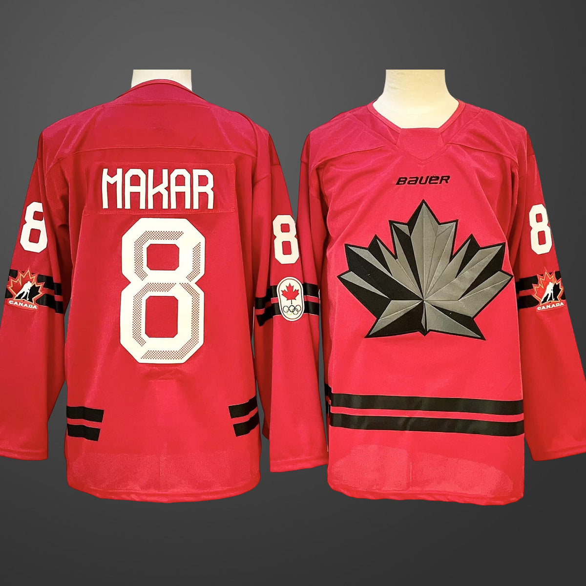 Men’s Hockey Canada #8 Makar Red 2026 Olympic Stitched Jersey