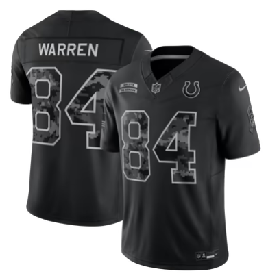 Men’s Indianapolis Colts #84 Tyler Warren 2026 Salute to Service Black Limited Stitched Jersey