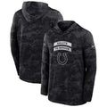 Men’s Indianapolis Colts Black 2026 Salute to Service Sideline Lightweight Dri-FIT Long Sleeve Top Hoodie