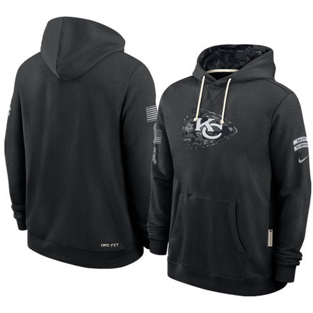 Men’s Kansas City Chiefs Nike Black 2026 Salute to Service Sideline Dri-FIT Pullover Hoodie