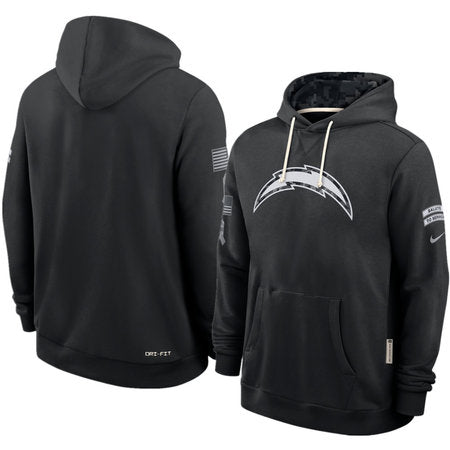 Men’s Los Angeles Chargers Nike Black 2026 Salute to Service Sideline Dri-FIT Pullover Hoodie
