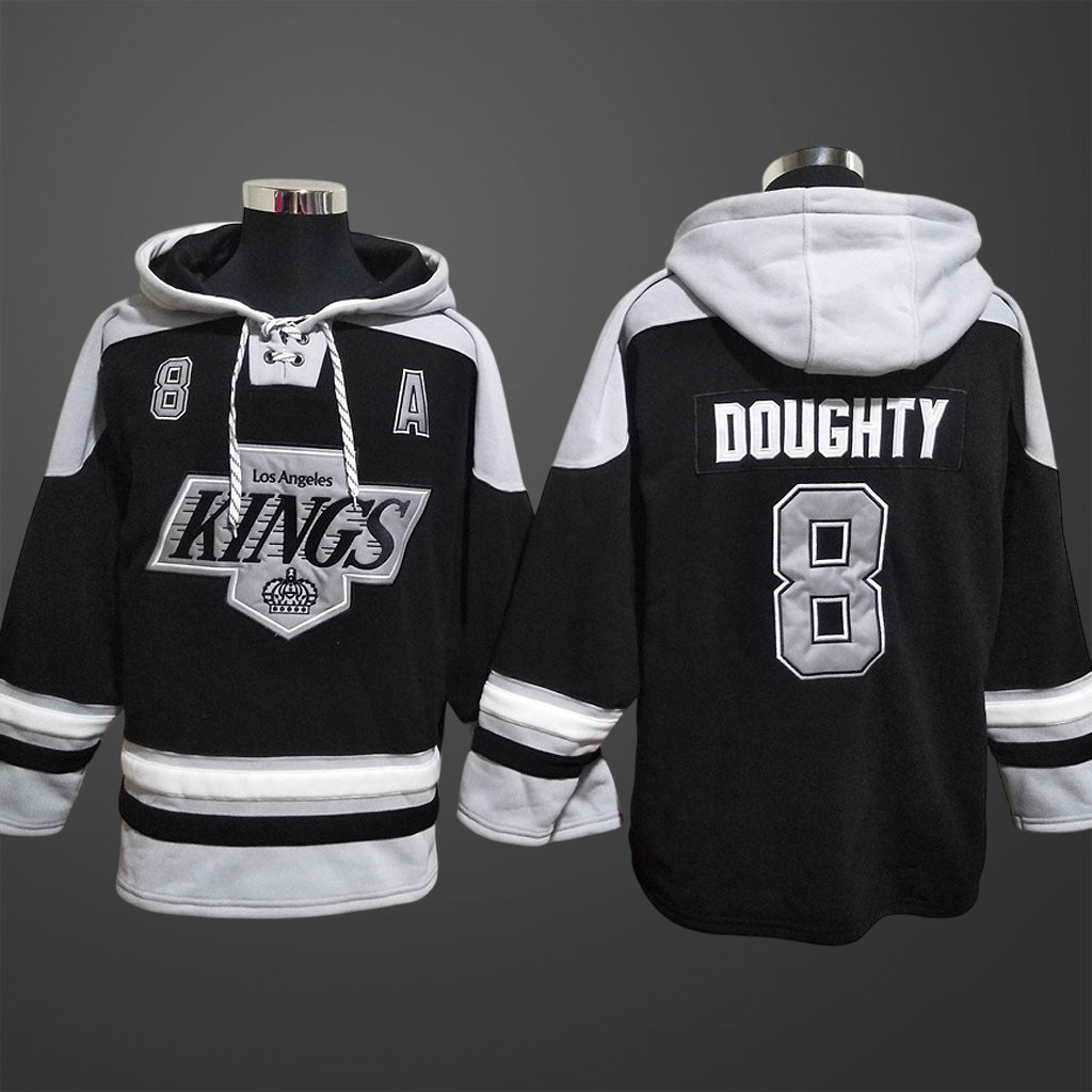 Men’s Los Angeles Kings #8 Drew Doughty Black Stitched Hoodie