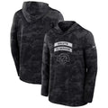 Men’s Los Angeles Rams Black 2026 Salute to Service Sideline Lightweight Dri-FIT Long Sleeve Top Hoodie