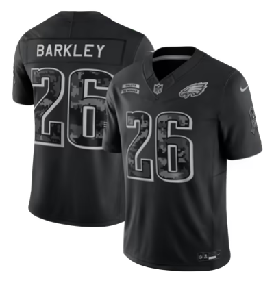 Men’s Philadelphia Eagles #26 Saquon Barkley 2026 Salute to Service Black Limited Stitched Jersey