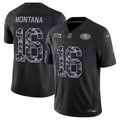 Men’s San Francisco 49ers #16 Joe Montana 2026 Salute to Service Black Limited Stitched Jersey
