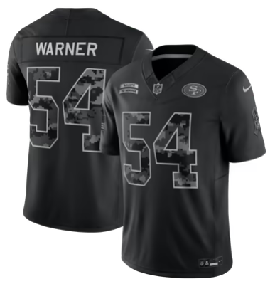 Men’s San Francisco 49ers #54 Fred Warner 2026 Salute to Service Black Limited Stitched Jersey