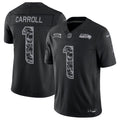 Men’s Seattle Seahawks #1 Pete Carroll 2026 Salute to Service Black Limited Stitched Jersey