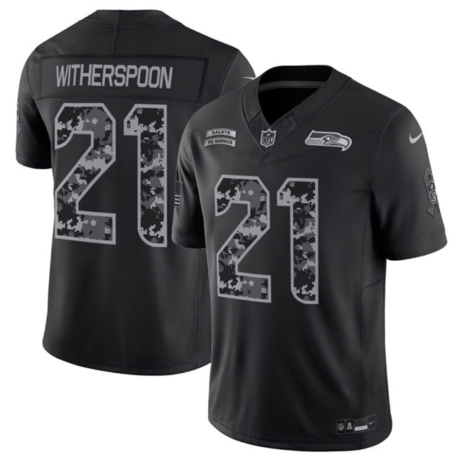 Men’s Seattle Seahawks #21 Devon Witherspoon 2026 Salute to Service Black Limited Stitched Jersey