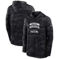 Men’s Seattle Seahawks Black 2026 Salute to Service Sideline Lightweight Dri-FIT Long Sleeve Top Hoodie