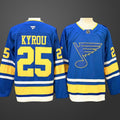 Men’s St. Louis Blues #25 Jordan Kyrou Blue 2025 Stitched Hockey Jersey