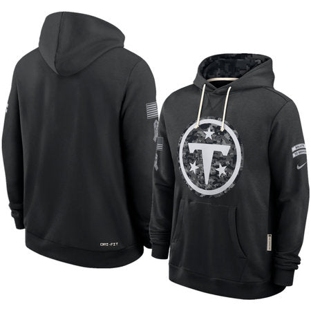 Men’s Tennessee Titans Nike Black 2026 Salute to Service Sideline Dri-FIT Pullover Hoodie