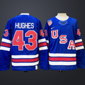 Men’s USA #43 Quinn Hughes Royal 2025-2026 Stitched Jersey