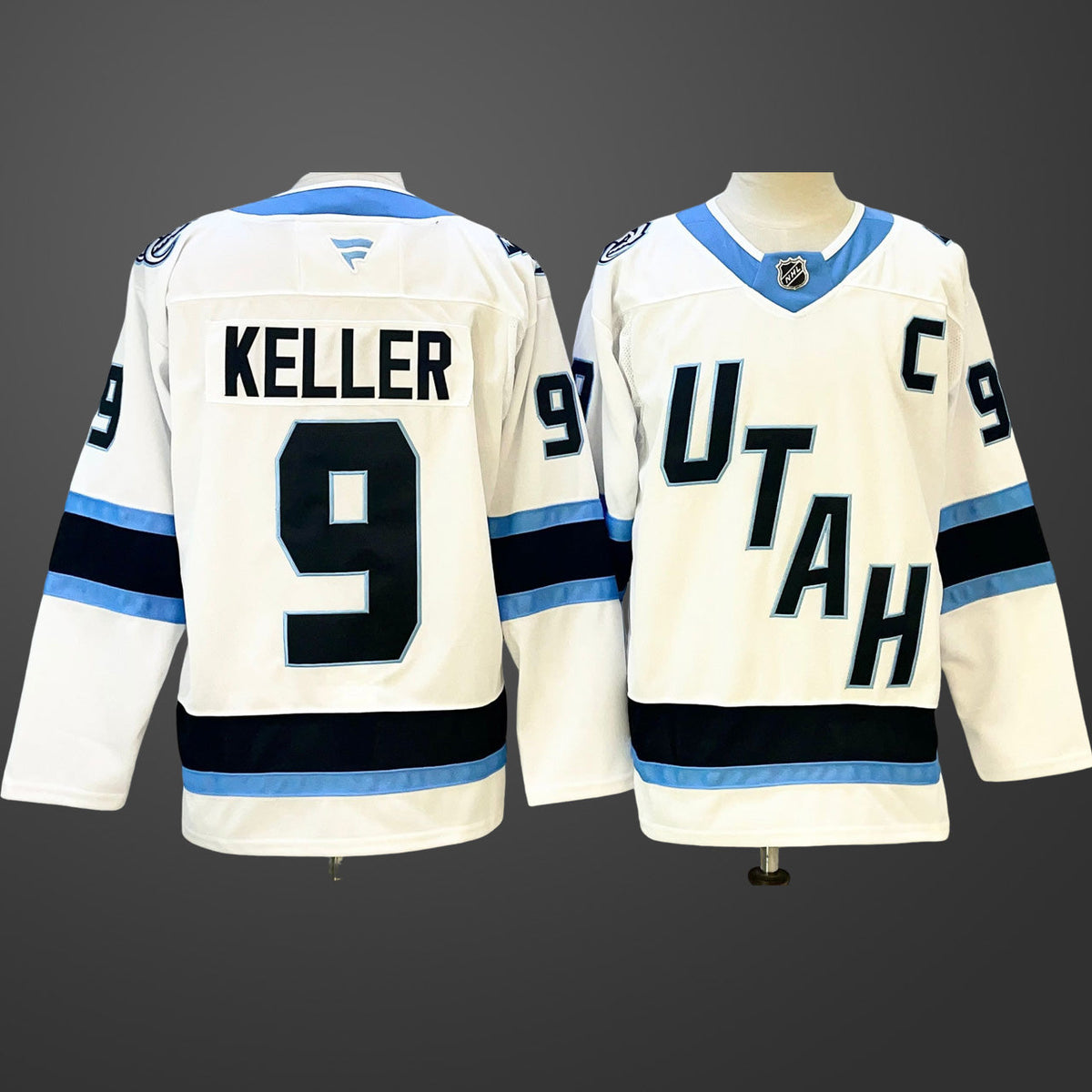Men’s Utah Mammoth #9 Clayton Keller Away Jersey – White