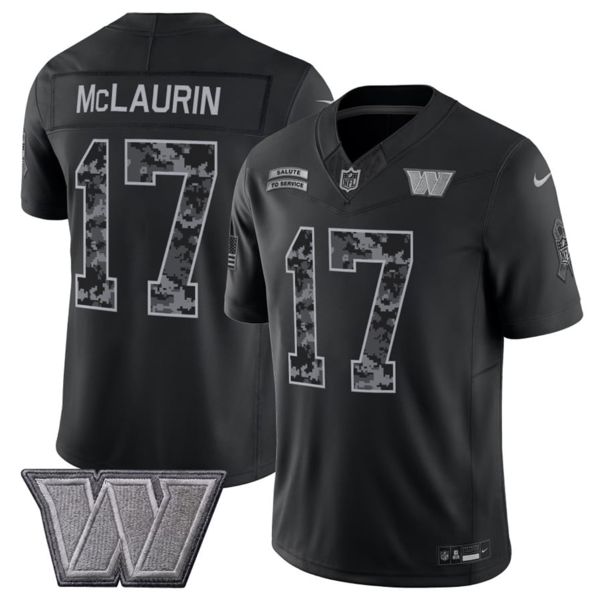 Men’s Washington Commanders #17 Terry McLaurin 2026 Salute to Service Black Limited Stitched Jersey