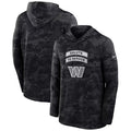 Men’s Washington Commanders Black 2026 Salute to Service Sideline Lightweight Dri-FIT Long Sleeve Top Hoodie