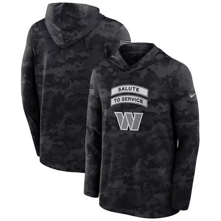 Men’s Washington Commanders Black 2026 Salute to Service Sideline Lightweight Dri-FIT Long Sleeve Top Hoodie