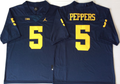 Michigan Wolverines Blue #5 PEPPERS Stitched Jersey