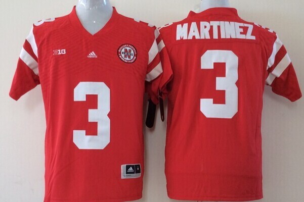 Nebraska Huskers #3 MARTINEZ Red Stitched Jersey