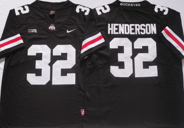 Ohio State Buckeyes Black 32 HENDERSON Stitched Jersey