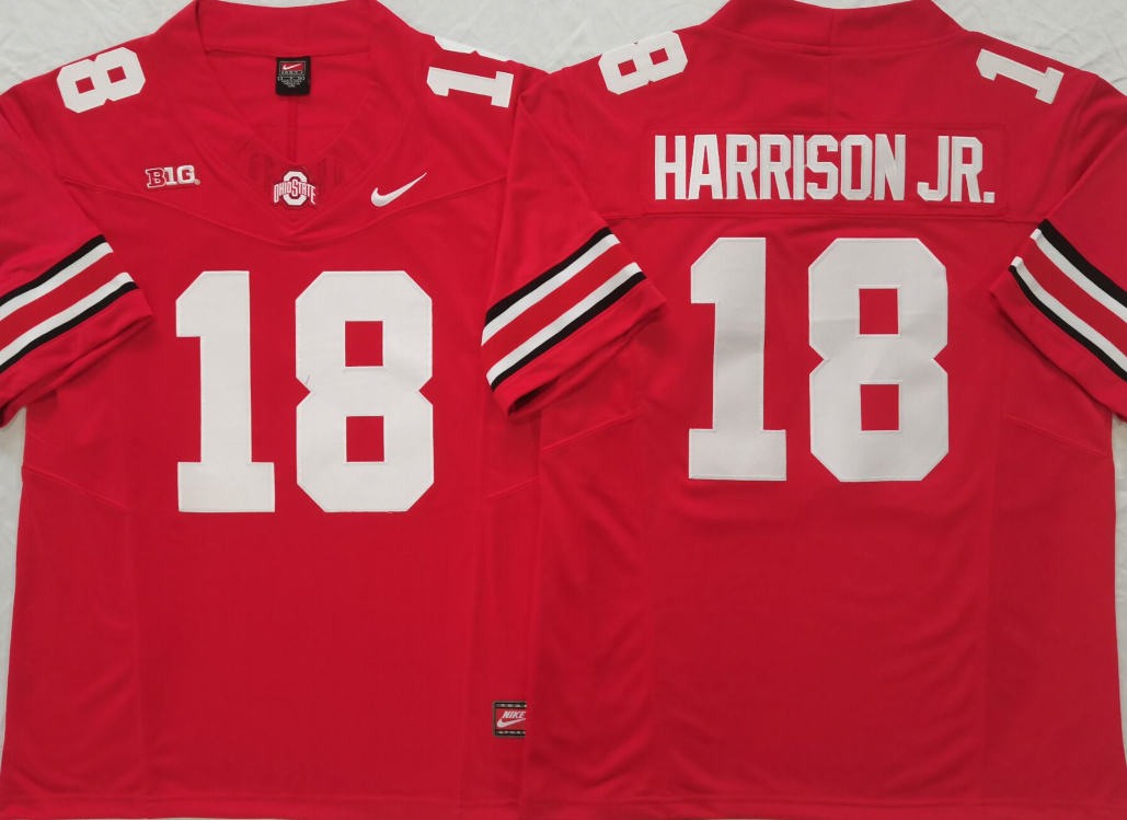 Ohio State Buckeyes Red #18 HARRISON JR. Vapor F.U.S.E Stitched Jersey