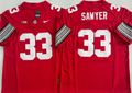 Ohio State Buckeyes Red #33 SAWYER Stitched Jersey