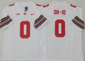 Ohio State Buckeyes White #0 OH-IO Stitched Jersey
