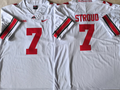 Ohio State Buckeyes White Red #7 STROUD Stitched Jersey